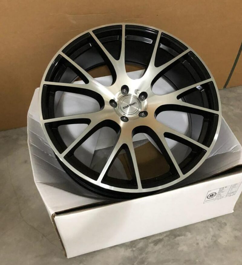 KILLERWHEELS 1593 22X9 +35 5X114.3 73.1 GLOSS BLACK/MACHINE FACE - Imagen 2