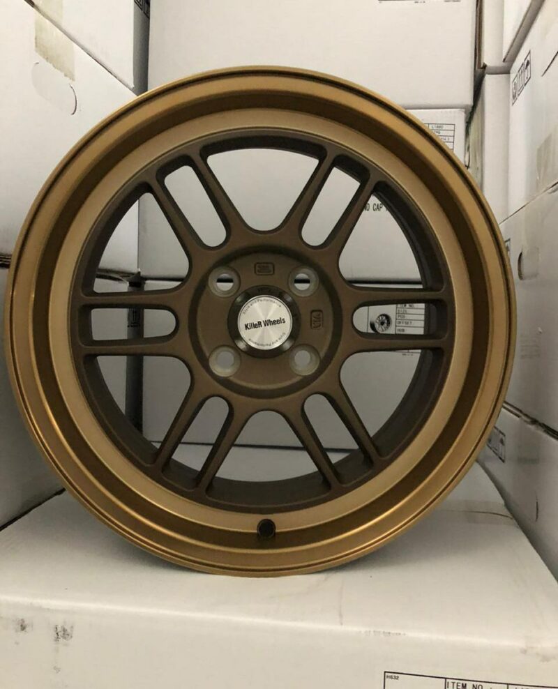 KILLERWHEELS 1499 16X7 +35 4X100 73.1 BRONZE AND MACHINE LIP WITH BRONZE CLEAR