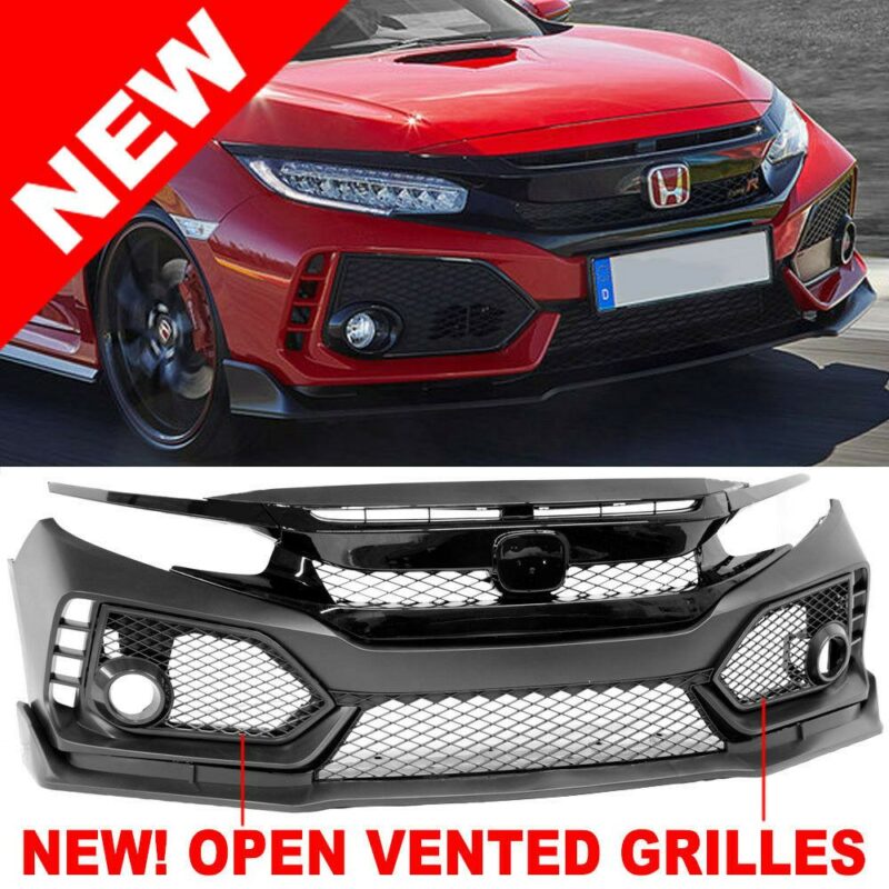 BUMPER DELANTERO TYPE R STYLE COMPLETO HONDA CIVIC 2016-2018