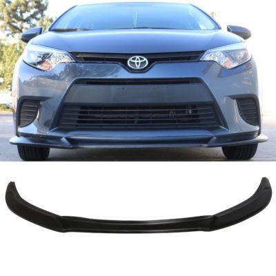 thumbnail image 2 of Black Front Bumper Lip Spoiler For Toyota Corolla 2014-2016 Base Model – 3-Piece Poly Urethane Kit 2 of 4