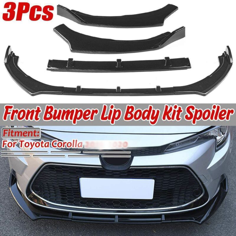 LIP DELANTERO COROLLA 2019-2020  3 PIEZAS GLOSS BLACK