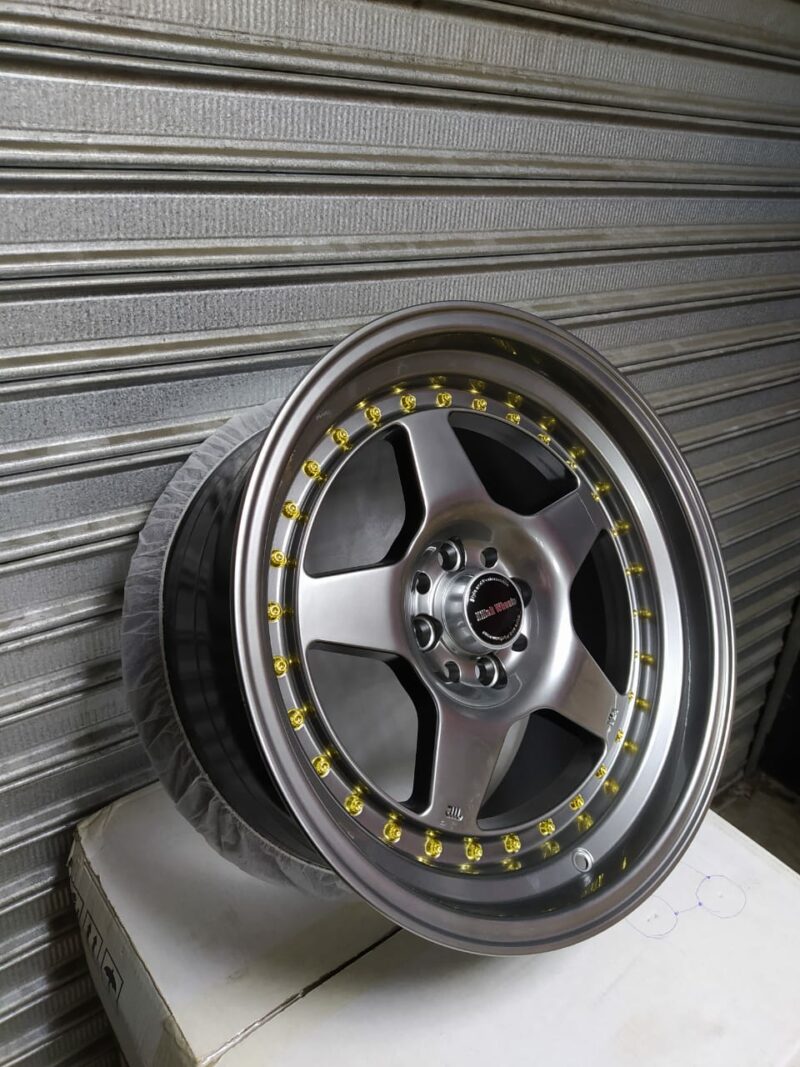 KILLERWHEELS 2214 17X8.5 +20 4X100 73.1 HB GOLD RIVETS - Imagen 2